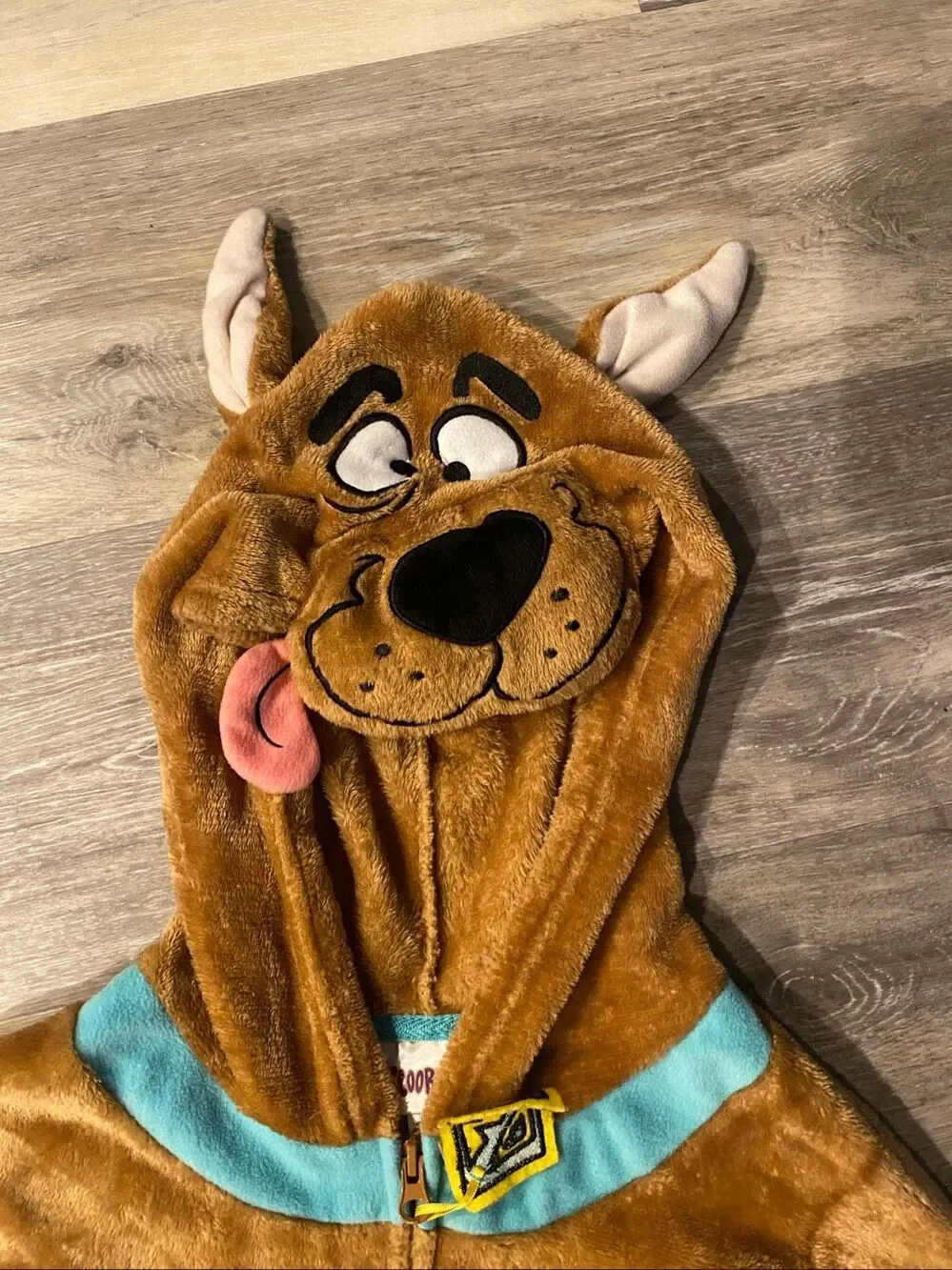 Scooby Doo Costume XS Teen One Piece Plush Hooded Jumpsuit Halloween Cosplay